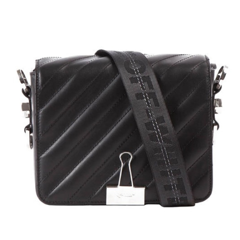 Off-White Diagonal Binder Clip Bag